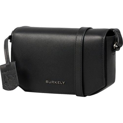 Burkely Nocturnal fekete női bőr oldaltáska, crossbody