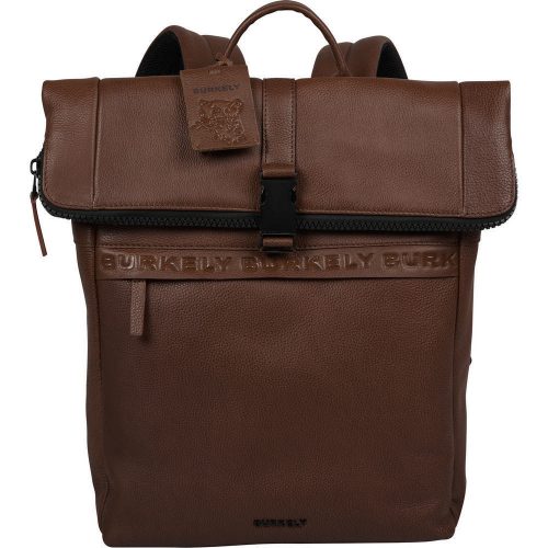 Burkely Minimal Manson Rolltop konyakbarna bőr hátizsák, laptoptartóval 14"  37 x 29 cm