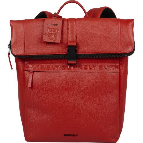 Burkely Minimal Manson Rolltop piros bőr hátizsák, laptoptartóval 14"  37 x 29 cm