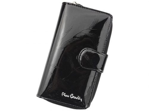 Pierre Cardin 02 LEAF 116 fekete női bőr pénztárca 9,5 x 17 cm