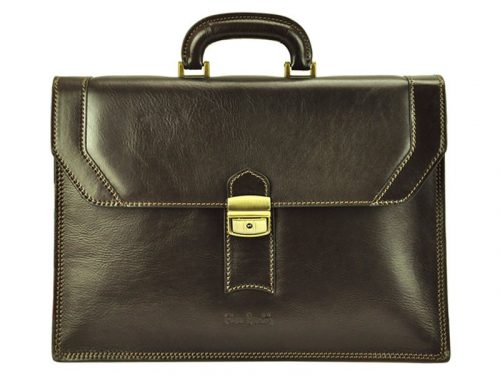 Pierre Cardin 1205 RM02 barna férfi bőr aktatáska 40 x 29 x 9 cm