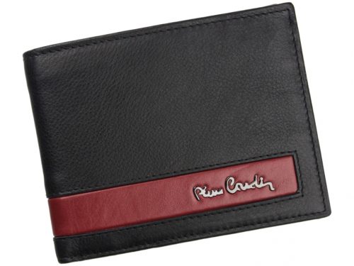 Pierre Cardin CB TILAK26 325 RFID fekete-piros férfi marhabőr pénztárca 12 x 9.5 x 2 cm