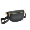 Patrizia 417-003 GOLD fekete női bőr övtáska, crossbody 25 x 15 x 6 cm