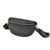 Patrizia 417-003 GOLD fekete női bőr övtáska, crossbody 25 x 15 x 6 cm