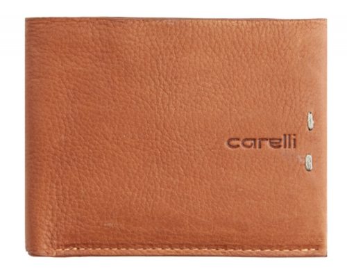 Giorgio Carelli férfi konyak bőr pénztárca RFID védelemmel, 11 × 9 cm 