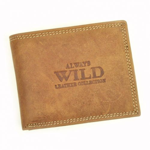 Wild N0035-CHM RFID konnyakbarna férfi bőr pénztárca 10.5 x 9 x 2.5 cm