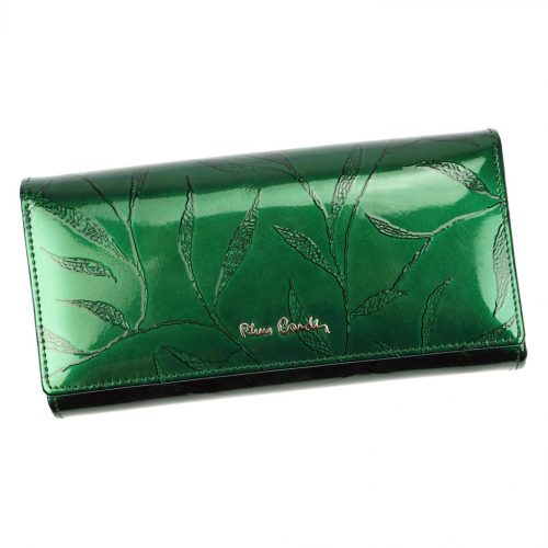 Pierre Cardin 02 LEAF 122 zöld lakkbőr női pénztárca 19.5 x 10 cm