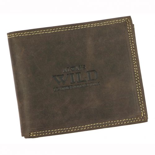 Wild N992-P-CHM RFID barna férfi bőr pénztárca 12.2 x 10.5 x 2.5 cm