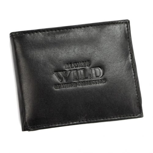 Wild N0035-SCR RFID fekete férfi bőr pénztárca 11 x 8.5 x 2 cm