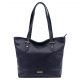 MiaMore 01-058 navy kék női bőr válltáska, shopper 40 x 30 x 12 cm