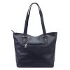 MiaMore 01-058 navy kék női bőr válltáska, shopper 40 x 30 x 12 cm