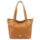 MiaMore 01-058 cognac barna női bőr válltáska, shopper 40 x 30 x 12 cm