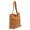 MiaMore 01-058 cognac barna női bőr válltáska, shopper 40 x 30 x 12 cm