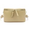 Luka 01-001 GOLD bézs női bőr oldaltáska, crossbody 22 x 13 x 7 cm