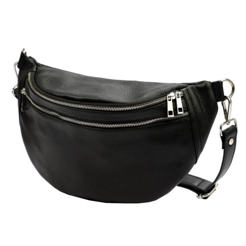 Luka DOLLARO fekete női bőr válltáska, crossbody 37 x 22 x 11 cm