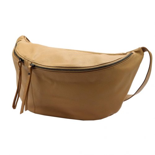 Luka DOLLARO homok női bőr válltáska, crossbody 50 x 26 x 17 cm