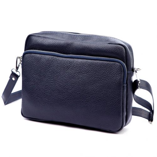 JUICE navy kék női bőr oldaltáska, crossbody 26 x 20 x 9 cm