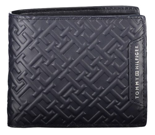 Tommy Hilfiger sötétkék dombornyomott bőr pénztárca 12 x 10 cm