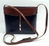 Maxmoda classic olasz fekete-konyak női bőr válltáska 22 x 19 cm.