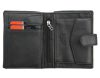 Pierre Cardin fekete-kék színű, férfi bőr, átfogópántos pénztárca, RFID védelemmel, 10,5 × 12,7