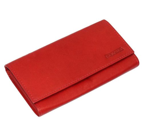 Női piros bőr pénztárca kártya- és irattartókkal