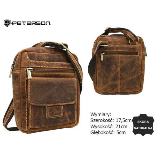 Peterson férfi bőr crossbody 21 x 17,5 cm